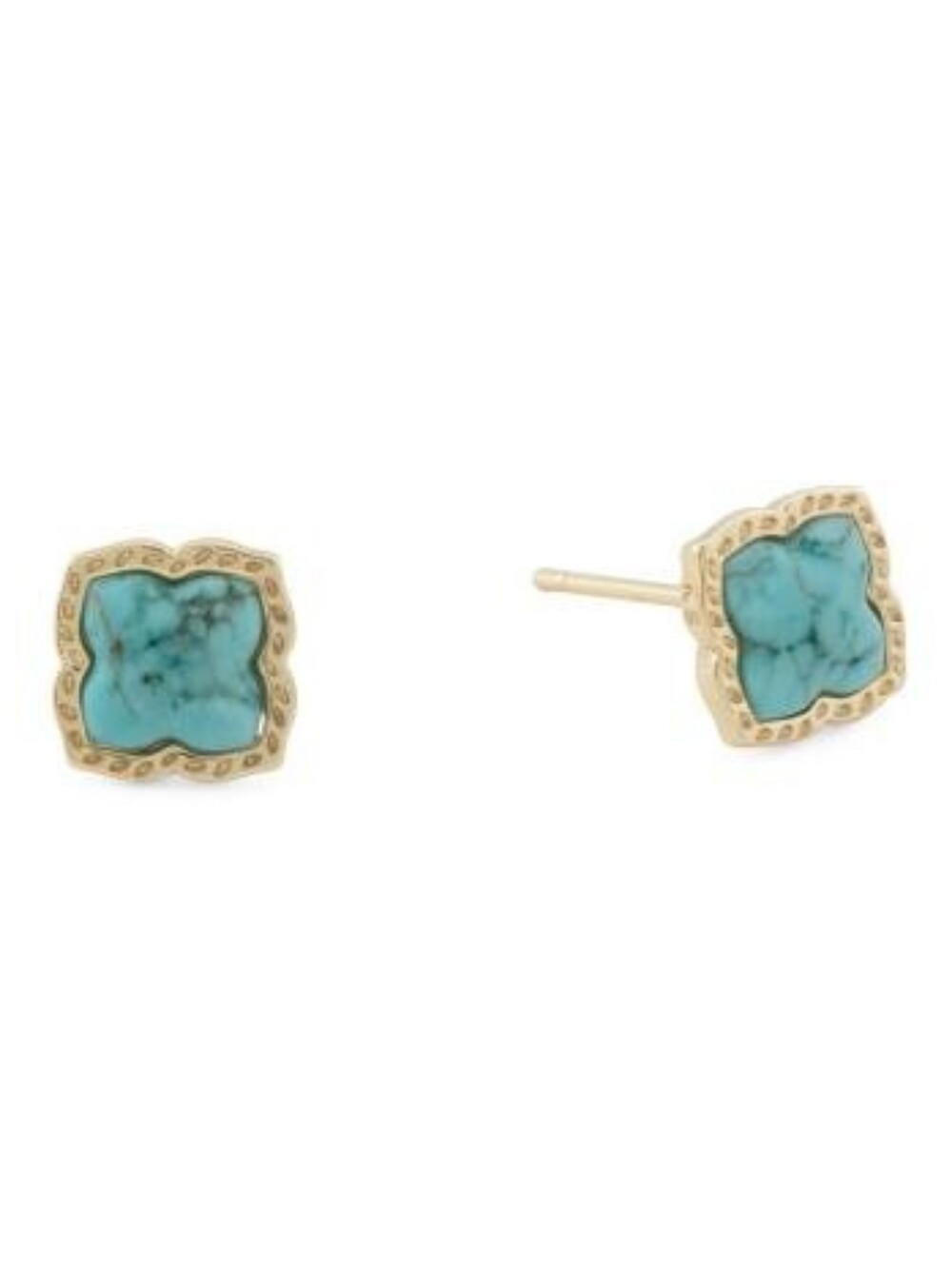 Kendra Scott Turquoise Gold Clover Stud Earrings NWT